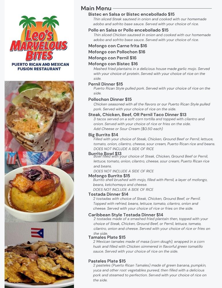 Leo's Marvelous Bites Menu image 1